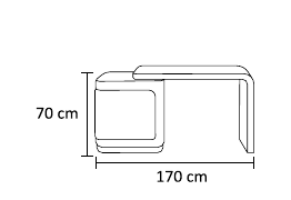 نقشه ابعاد ست میز آرایش نست مطابق کاتالوگ | Nest dressing table set dimension drawing, as shown in the catalogue